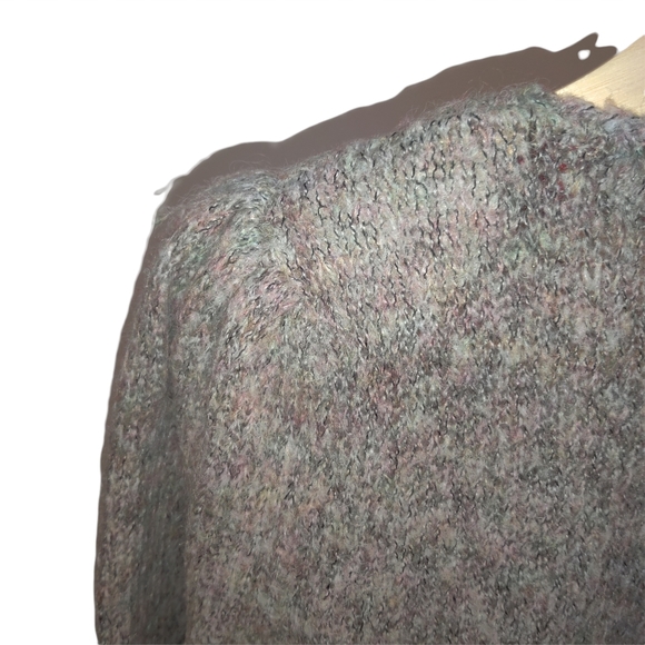 Rare Vintage Gineme Wool Chunky Knit Long Puff Sleeve Ribbed Crew Neck Sweater - Picture 6 of 16